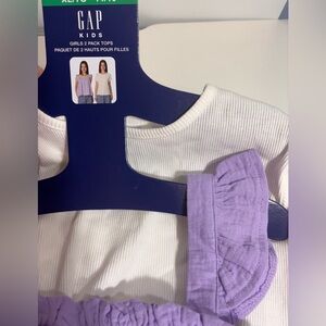 NWT 2 pack GAP Kids White and Purple Tops size XL or 14/16